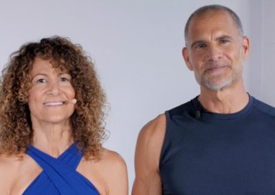 Portrait of yoga teachers Desirée Rumbaugh and Andrew Rivin