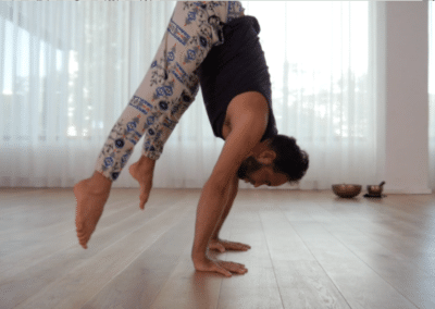 Jason Nemer going into a handstand