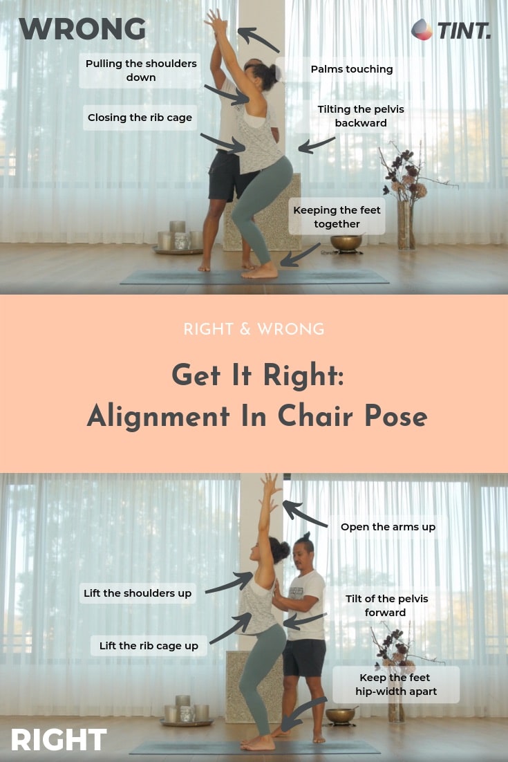 How to do Chair Pose / Fierce Pose (Utkatasana) - step by step - Iyengar  Yoga - YouTube