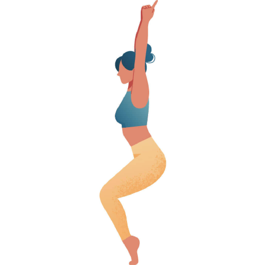 Utkatasana on Tiptoes Chair Pose on Tiptoes